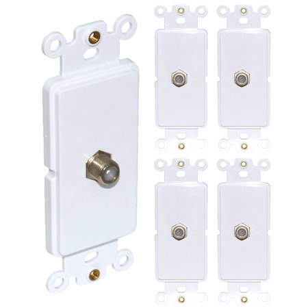 NEWHOUSE HARDWARE Decora Cable Insert For Decorator Wall Plates, F Connector for CATV Video, White, 5PK CVI-WH-05